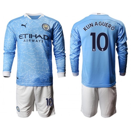 Manchester City Sergio Aguero 10 Kind Thuistenue 2020-21 L/S